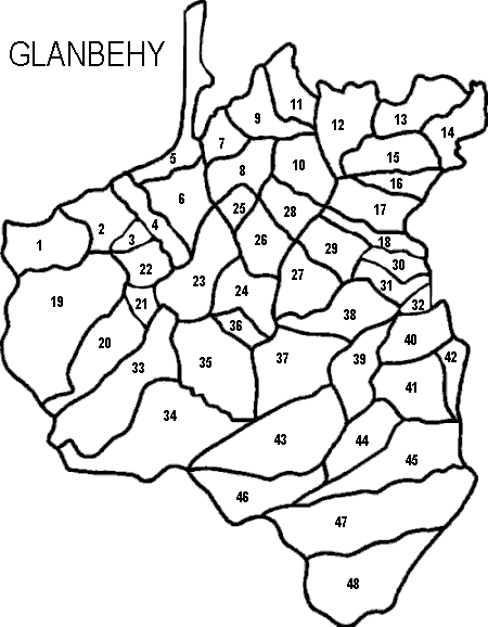Glanbehy Civil Parish and Townlands Map
